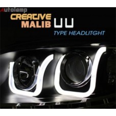 AUTOLAMP CREATIVE LED UU STYLE HEADLIGHTS SET (GM594-B2H) FOR CHEVROLET MALIBU 2012-13 MNR